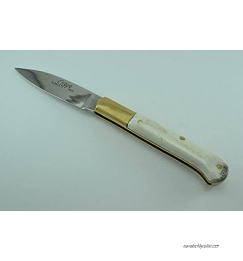 Couteau Celaya Cabritera Laiton Asta Cerf Poli 8 cm