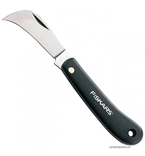 Fiskars Couteau serpette Couteau de poche Longueur totale: 17 cm Acier inoxydable Noir K62 1001623