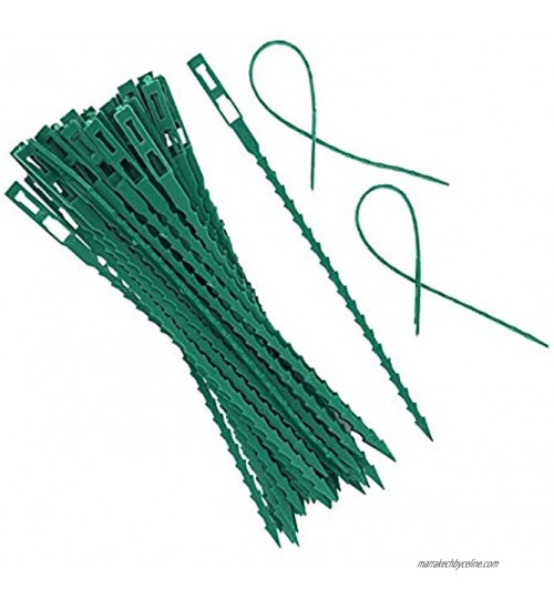 tooloflife Lot de 100 attaches réglables et flexibles pour plantes de jardin Vert Multifonctions En plastique 13,5 cm