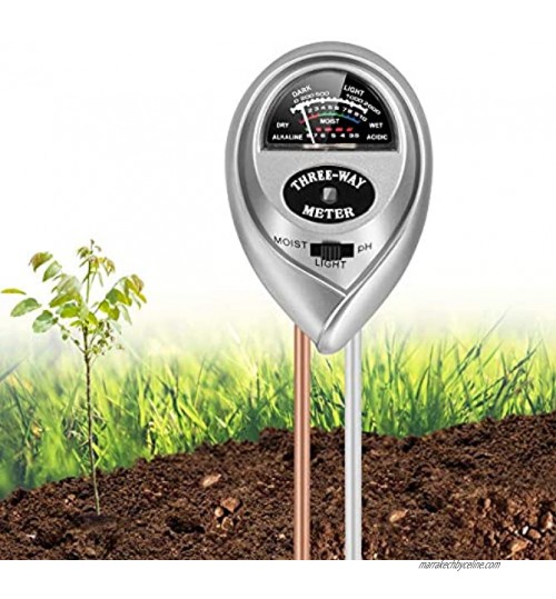Cslada Soil Tester Kit 3 en 1 testeur de Sol Mètre d'humidité Lumière et Testeur de pH Acidité pour Fleurs Herbe Plante Jardin Ferme pelouse…
