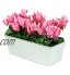 GreenBrokers Limited Coffret Artificielle Rose Cyclamen Jardinière Blanc Tin bac à Nourriture Pot de Fleurs 45 cm