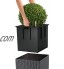 Lechuza – Pot de Fleurs d’Extérieur et d'Intérieur – Cottage Cube – Réserve d'Eau Intégrée – Coloris Granit – 40 x 40 x 40 cm