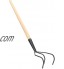 KOTARBAU® Cultivateur à 3 dents 125 cm avec manche en bois pour différents travaux de jardinage.