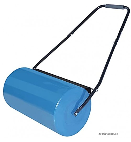 NAIZY Rouleau à gazon manuel rechargeable avec largeur de rouleau de 57 cm diamètre 32 cm volume de remplissage 46 l bleu