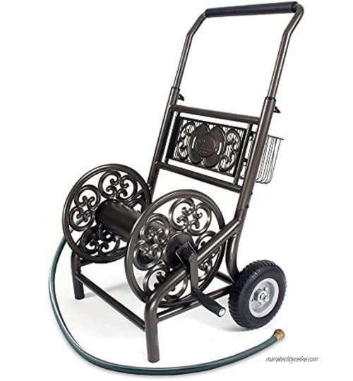 Liberty Garden Products 301 jamais support 2 roues décoratifs chariot Enrouleur de tuyau d'arrosage Holds-200-feet Tuyau de 5 20,3 cm – Bronze