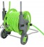 Wakects Gardena Enrouleur de jardin monté sur roues avec tuyau de 45 m et chariot pré-assemblé vert