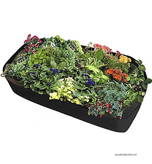 Warooma Jardinière surélevée rectangulaire en tissu respirant Sac de plantation durable pour fleurs et légumes 0,9 m L x 1,8 m l Noir