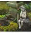 ADAGG Statue de jardin en résine en forme de petite fille avec dessin animé en forme de petite fille Figurine de pêcheur assise Sculpture de jardin Décoration de maison cour piscine
