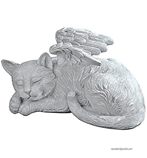 Design Toscano Mémorial Chat Pet Ange Statue Honorifique Pierre Tombale 25.5 cm polyrésine pierre antique