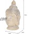 ECD Germany Tête de Bouddha Statue Sculpture Décoration Feng Shui Pierre Artificielle Polyrésine 55 cm Beige Gris Figurine Ornement de Jardin Bureau Maison Jardin Objet Décoratif Intérieur Extérieur