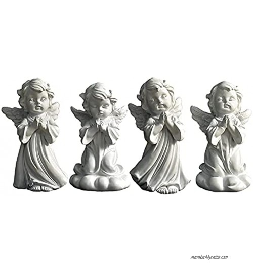 Figurine de Statues d'anges Anges priant en résine ， Sculpture d'anges de Jardin Ange Gardien ， Collection Ange Mignon Ailes Ange Statue commémorative
