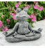 Hjinyu Statue de Grenouille de Jardin Ornement d’Animaux Statue de Bouddha Grenouille de Méditation en Résine pour la Décoration de Jardin Cour Plein-air Gris