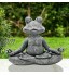 Hjinyu Statue de Grenouille de Jardin Ornement d’Animaux Statue de Bouddha Grenouille de Méditation en Résine pour la Décoration de Jardin Cour Plein-air Gris