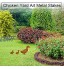 Lot de 4 décorations de jardin creuses en forme de canard en métal pour cour pelouse décoration de jardin jaune