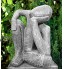 Sculpture de jardin moderne - Le rêveur pierre artificielle ardoise grise.