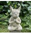Statue de jardin de bouledogue français figurines de chien de méditation statue d'animal de sculpture de chien en résine décorations de jardin zen en plein air tranquillité et tranquillité pour vo