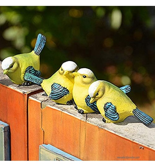 Statue d'oiseau de jardin 4 pièces résine simulée en forme d'oiseau Statue de jardin sculpture extérieure pelouse décor de scène de jardin meilleures statues d'extérieur d'intérieur Yard Art Figurines
