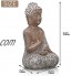 TERESA'S COLLECTIONS Ornements en Résine de Statue de Bouddha de Couleur Claire 36,5cm Décoration de Statue de Bouddha Assise étanche Adaptée à la Décoration Intérieure et à la Décoration de Jardin