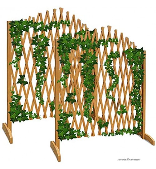 2x Treillage jardin 180x107cm support plantes grimpantes en bois brise-vue pliable Clôture de jardin treillis extensible
