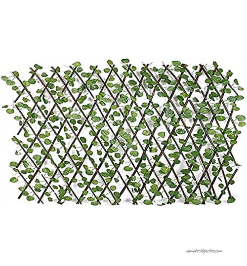 Plantes Artificielles Clôtures Clôtures décoratives Panneaux de haie de feuille de simulation haie en bois clôture en treillis rétractable rouleau de criblage en expansion clôture artificielle l