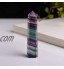 Ularma Baguette hexagonale de cristal de quartz naturel Fluorite Pierre précieuse violette verte 7.1-7.4cm coloré