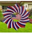 Bingxue Mobile à vent 3D en métal avec crochet pivotant 30,48 cm Sculpture du drapeau américain à suspendre Décoration d'intérieur ou d'extérieur Décoration de jardin Carillons éolienne 30,48 cm
