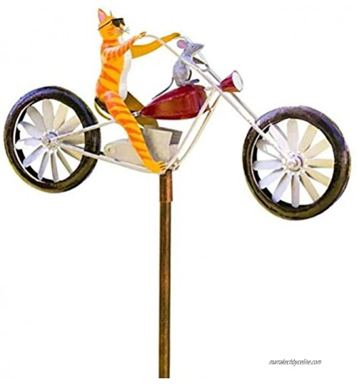 FSDELIV 1 moulin à vent en métal fait main en forme d'animal 3D pour vélo moto grenouille chat lapin sculpture pour décoration de jardin cour pelouse