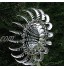 SEAYUN Mobile à vent de jardin unique et magique en métal solaire sculptures qui se déplacent avec le vent diamètre 34,8 cm pour extérieur patio pelouse et décoration de jardin