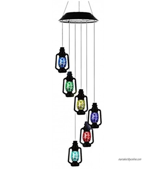 Squisita decorazione di campanelli eolici Changement de lanternes à énergie solaire Vent Vent Mobile LED LED Lumière Spinner Spinner Spinner Strip-Choime portable Campanelli eolici da esterno