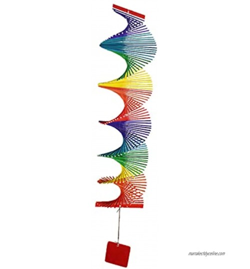 YZYQ Mobile à vent 3D arc-en-ciel – Carillon à suspendre en bambou coloré pour jardin
