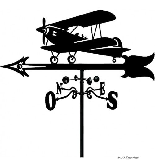QDCZDQ Métal Avion girouette Vent indicateur de Direction girouette Design rétro girouette en Acier Inoxydable pour Ferme Toit Jardin décoration