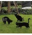 anzihuanxi Piquets en métal de Jardin de Chat Panneaux de Jardin de Silhouette de Chat Noir avec des piquets pour la Cour décor de Jardin décorations extérieures de Patio de pelouse d'animaux B