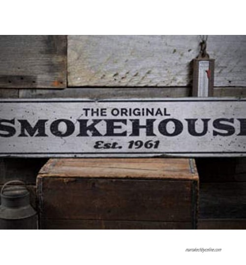 free brand Panneau original pour fumoir plaque de barbecue décoration de maison de fumoir cadeau rustique fait à la main en bois vintage