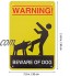 M I A Lot de 2 panneaux d'avertissement « Beware of Dog » en fer blanc pour clôture cour porte pelouse 30 x 20 cm