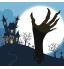 Panneau de jardin décoratif noir avec motif de main de fantôme décoration extérieure avec piquet pour horreur de jardin pelouse statues pour Halloween décoration artistique