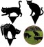 Ruluti 3pcs Joue décoratif de Chat pieu de Silhouette de Chat Noir pour Yards pelouse Trottoir extérieur Jardinage fête fête Art Cadeaux