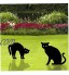Ruluti 3pcs Joue décoratif de Chat pieu de Silhouette de Chat Noir pour Yards pelouse Trottoir extérieur Jardinage fête fête Art Cadeaux