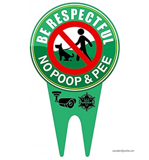 Washranp Panneau d'avertissement « No Peeing and No Pooping Dog » en aluminium robuste réfléchissant pour pelouse parc cour jardin Vert