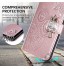 Brillant Glitter Strass Coque Samsung Galaxy A70e Pochette en Cuir PU à Rabat Etui Housse de Protection Portefeuille Flip Case Cover Hibou Wallet Clapet étui Coque pour Galaxy A70e,Or rose