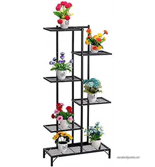 DOEWORKS Support de plantes à 6 étages en métal noir étagère d'angle pour terrasse support de pot pour utilisation en intérieur ou en extérieur