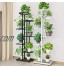 IBEQUEM Support de plantes en métal à 8 niveaux plusieurs étagères pour pots de fleurs étagère de rangement pour intérieur ou extérieur balcon jardin blanc