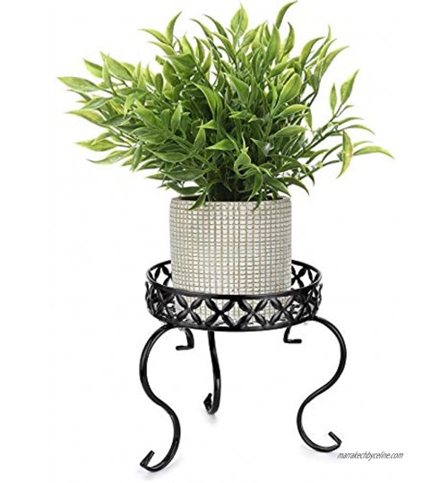 SUMNACON 1 support de pot de fleurs en métal pour intérieur et extérieur noir plante non incluse