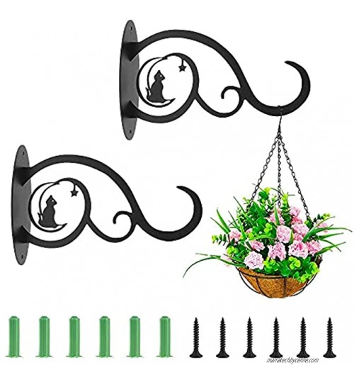 Support Plante Mural Balcon,（2pcs） Crochet de Suspension en Fer Forgé Panier Suspendu，Murale pour Plantes Décor Extérieur pour Balcon de Jardin de Plante décor Mural