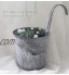 Atlnso Lot de 6 pots de fleurs suspendus avec crochets en métal Ø 11 cm Rétro Pot de fleurs à suspendre Petit vase en métal pour balcon jardin