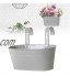C N Pot de fleurs à suspendre en métal avec crochet amovible pour balcon pot de fleurs à double crochet seau gris
