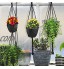 Lechansen Pot de fleurs à suspendre pour intérieur ou extérieur Support mural avec crochet de plafond et pot de fleurs en plastique