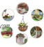 Lot de 2 paniers de fleurs à suspendre en métal avec suspension pour pots de fleurs en noix de coco naturelle en forme de bol pour paniers suspendus pots de fleurs de jardin 25,4 cm