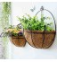 Pots de fleurs à suspendre Porte-mangueuses murales en métal Panier de suspension de fer pour plantes avec doublure coco porte-végétale en fil de plante Pot de fleurs Cintres pour plantes extérieures