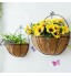 Pots de fleurs à suspendre Porte-mangueuses murales en métal Panier de suspension de fer pour plantes avec doublure coco porte-végétale en fil de plante Pot de fleurs Cintres pour plantes extérieures