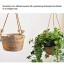 Sangda Pot de fleurs à suspendre en corde de jute Panier pliable en jonc de mer macramé pour plantes succulentes décoration intérieure ou extérieure
